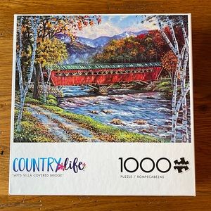 Buffalo Games 1,000 piece puzzle Country Life Tafts Villa Covered Bridge
